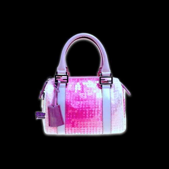Fendi Limited Edition Vintage 1997 Pink Zucchino Sequins Mini Forever Bag - Picture 6 of 15